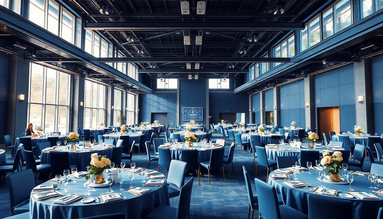 Engaging indoor events setup featuring elegant decor, ideal for corporate gatherings.